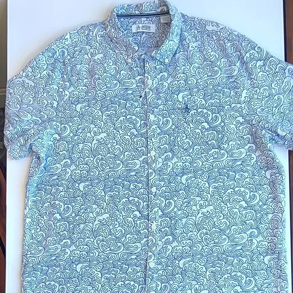 NWOT Original Penquin Linen Button Down Shirt Beach Waves & Surfing Penquin  XXL - Picture 9 of 13